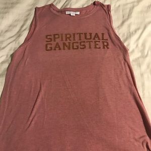 Spiritual Gangster muscle tank - rose gold